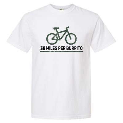 38 Miles Per Burrito Bike Ride Garment-Dyed Heavyweight T-Shirt