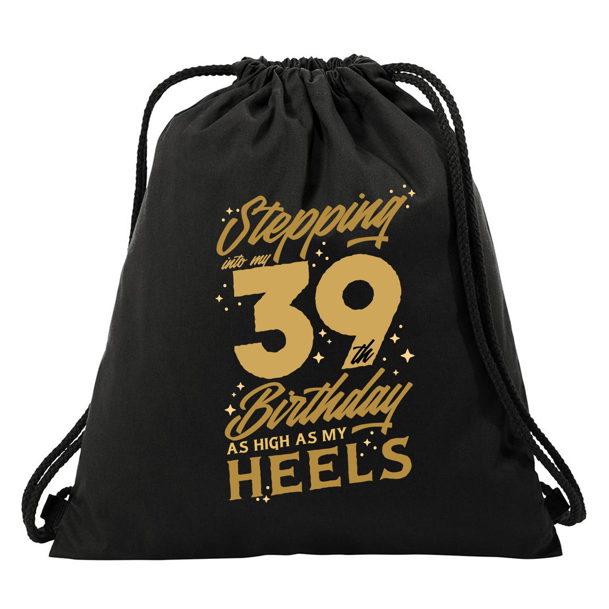 39th Birthday High Heels Drawstring Bag