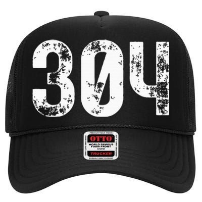 304 Area Code West Virginia Mobile Telephone Area Code 304 High Crown Mesh Back Trucker Hat