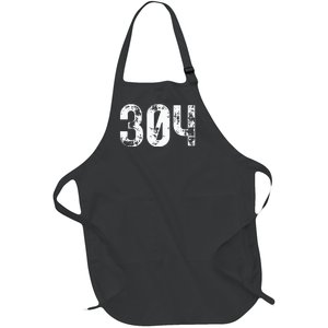 304 Area Code West Virginia Mobile Telephone Area Code 304 Full-Length Apron With Pockets