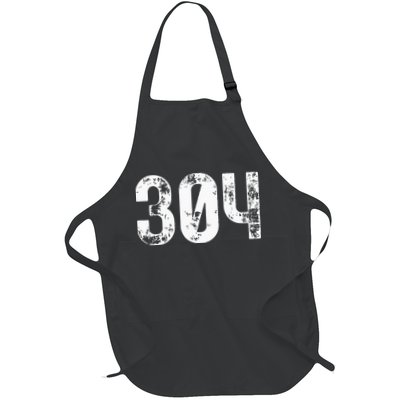 304 Area Code West Virginia Mobile Telephone Area Code 304 Full-Length Apron With Pockets
