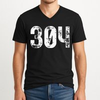 304 Area Code West Virginia Mobile Telephone Area Code 304 V-Neck T-Shirt