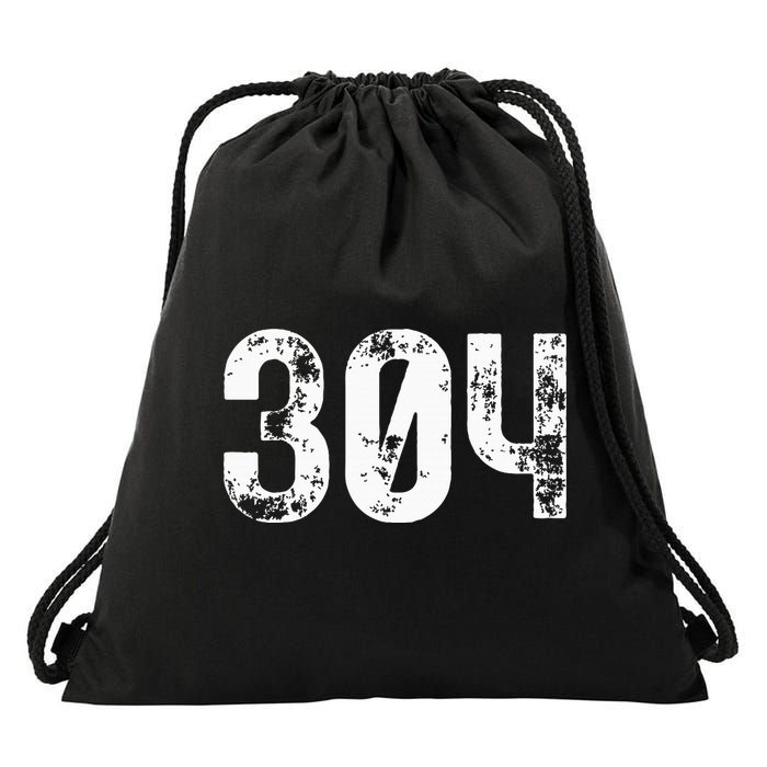 304 Area Code West Virginia Mobile Telephone Area Code 304 Drawstring Bag