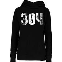304 Area Code West Virginia Mobile Telephone Area Code 304 Womens Funnel Neck Pullover Hood