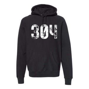 304 Area Code West Virginia Mobile Telephone Area Code 304 Premium Hoodie