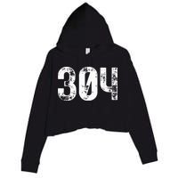 304 Area Code West Virginia Mobile Telephone Area Code 304 Crop Fleece Hoodie
