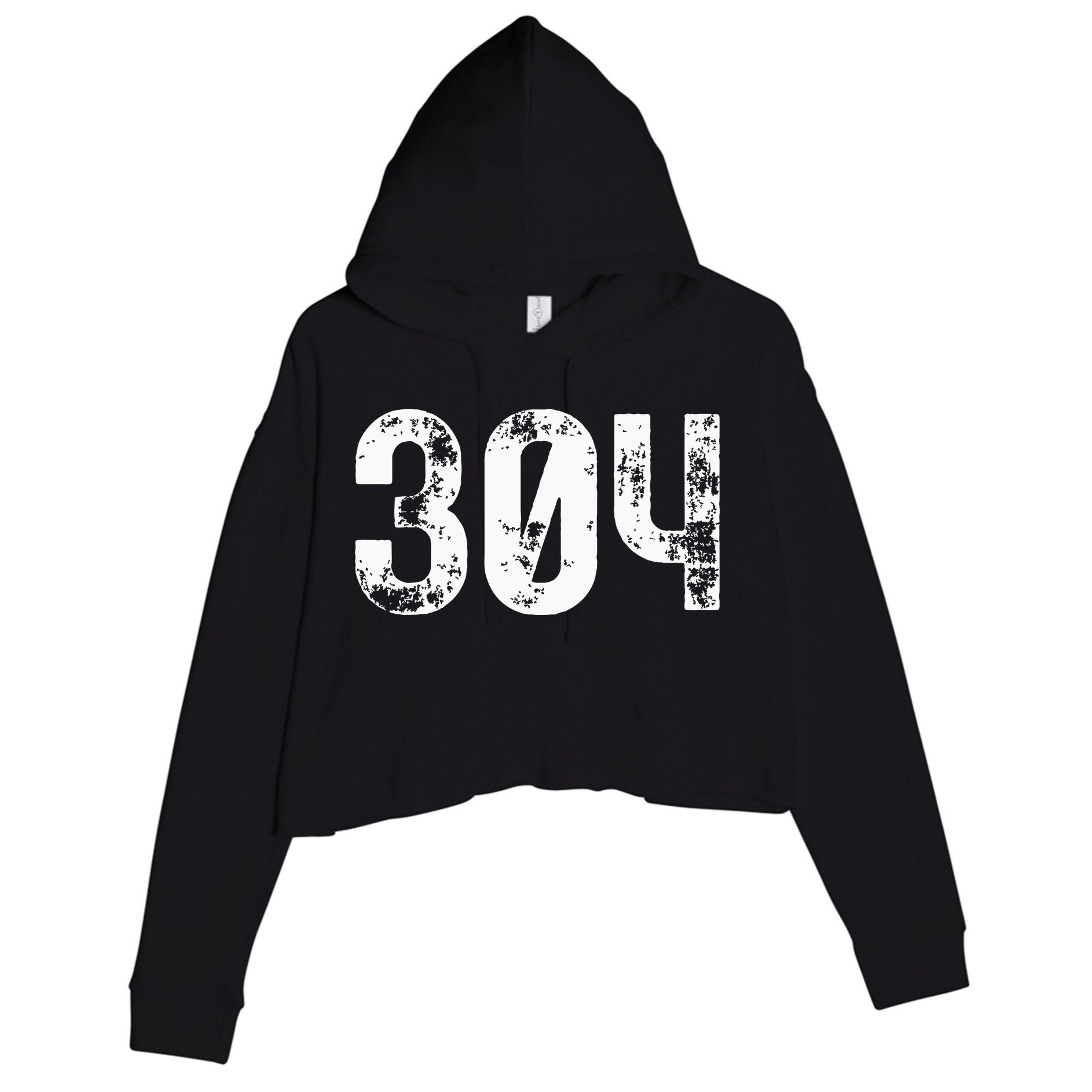 304 Area Code West Virginia Mobile Telephone Area Code 304 Crop Fleece Hoodie