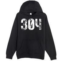 304 Area Code West Virginia Mobile Telephone Area Code 304 Premium Pullover Hoodie