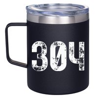 304 Area Code West Virginia Mobile Telephone Area Code 304 12oz Stainless Steel Coffee Mug
