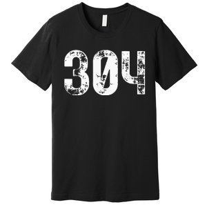 304 Area Code West Virginia Mobile Telephone Area Code 304 Premium T-Shirt