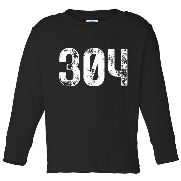 304 Area Code West Virginia Mobile Telephone Area Code 304 Toddler Long Sleeve Shirt