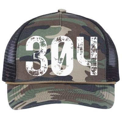 304 Area Code West Virginia Mobile Telephone Area Code 304 Retro Rope Trucker Hat Cap