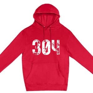 304 Area Code West Virginia Mobile Telephone Area Code 304 Premium Pullover Hoodie