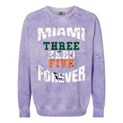 305 Area Code Three Zero Five Miami Colorblast Crewneck Sweatshirt