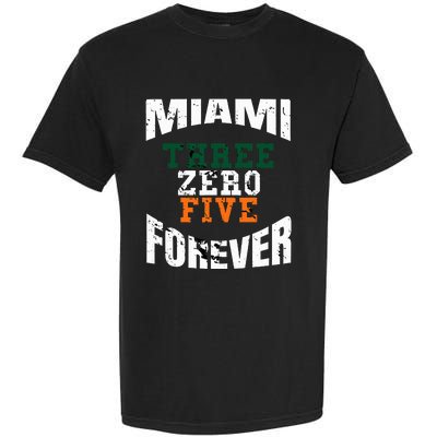 305 Area Code Three Zero Five Miami Garment-Dyed Heavyweight T-Shirt