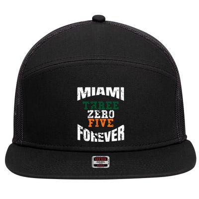305 Area Code Three Zero Five Miami 7 Panel Mesh Trucker Snapback Hat