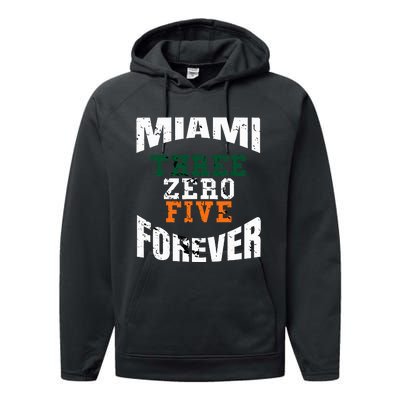 305 Area Code Three Zero Five Miami Performance Fleece Hoodie