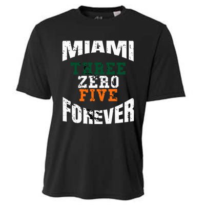 305 Area Code Three Zero Five Miami Cooling Performance Crew T-Shirt