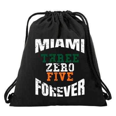 305 Area Code Three Zero Five Miami Drawstring Bag