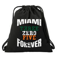 305 Area Code Three Zero Five Miami Drawstring Bag
