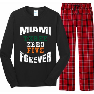 305 Area Code Three Zero Five Miami Long Sleeve Pajama Set