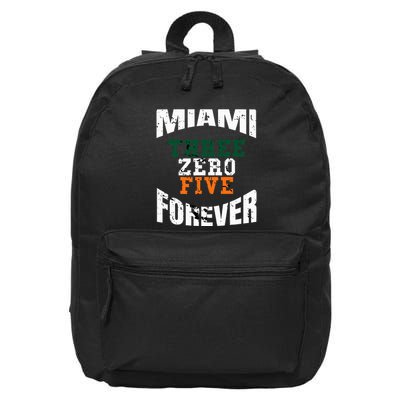305 Area Code Three Zero Five Miami 16 in Basic Backpack