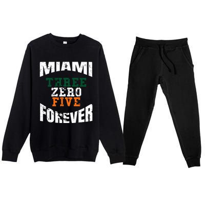 305 Area Code Three Zero Five Miami Premium Crewneck Sweatsuit Set