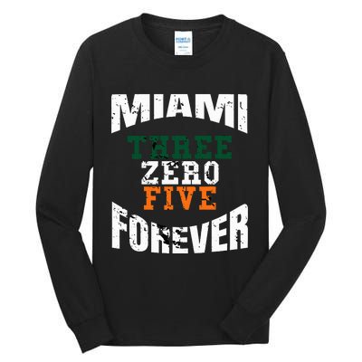 305 Area Code Three Zero Five Miami Tall Long Sleeve T-Shirt