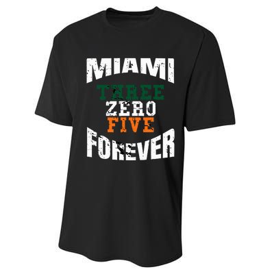 305 Area Code Three Zero Five Miami Performance Sprint T-Shirt