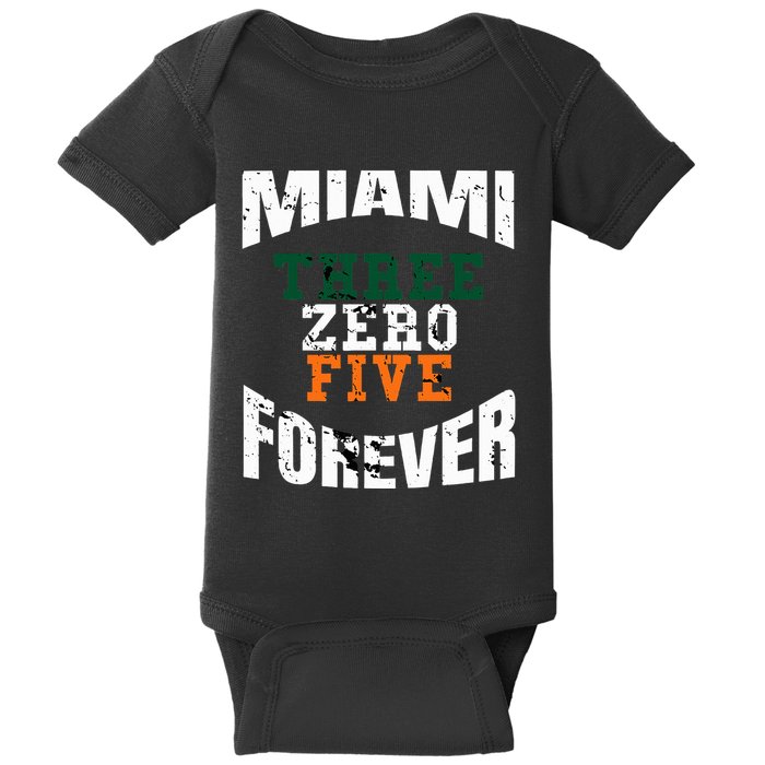 305 Area Code Three Zero Five Miami Baby Bodysuit