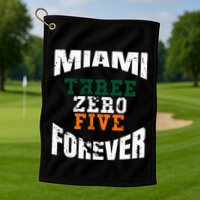 305 Area Code Three Zero Five Miami Golf Towel