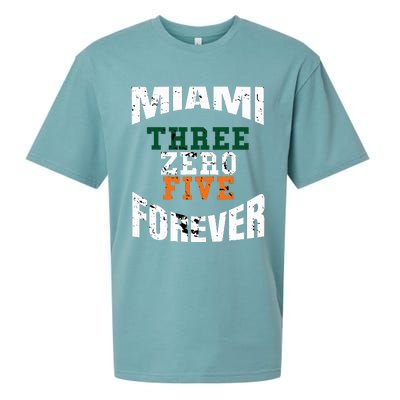 305 Area Code Three Zero Five Miami Sueded Cloud Jersey T-Shirt