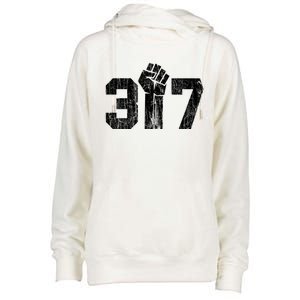 317 Area Code Power Fist Black Lives In Indianapolis Matter Gift Womens Funnel Neck Pullover Hood