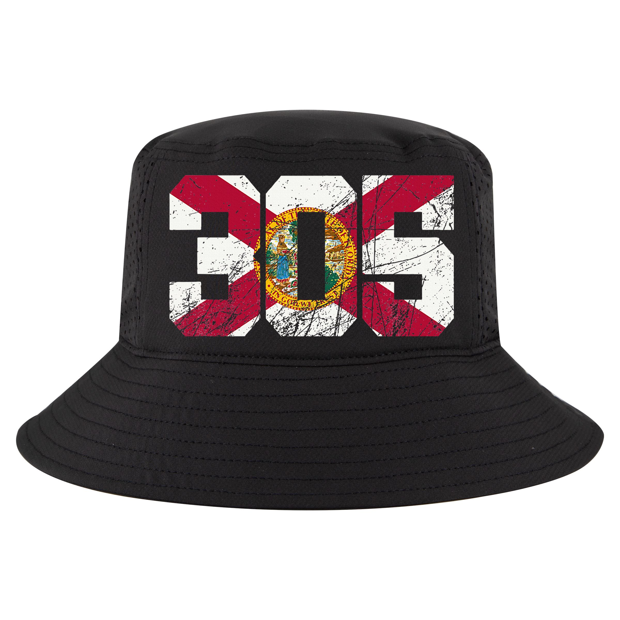 305 Area Code Flag Of Florida Miamidade County Cool Comfort Performance Bucket Hat