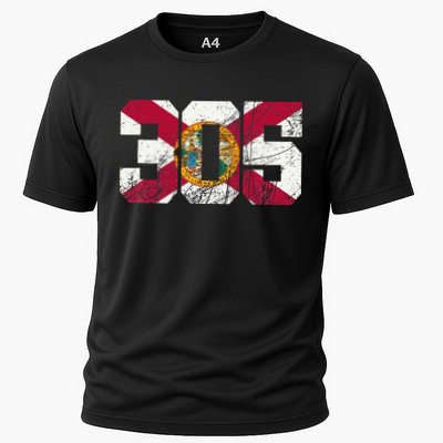 305 Area Code Flag Of Florida Miamidade County Performance Shirt