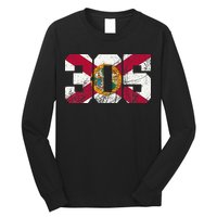 305 Area Code Flag Of Florida Miamidade County Long Sleeve Shirt