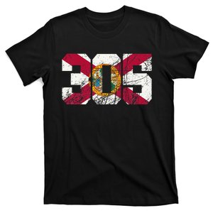 305 Area Code Flag Of Florida Miamidade County T-Shirt