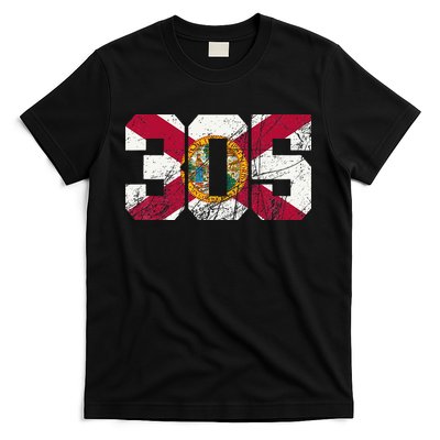 305 Area Code Flag Of Florida Miamidade County T-Shirt