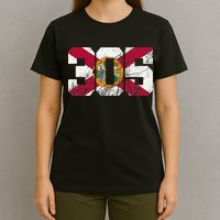305 Area Code Flag Of Florida Miamidade County T-Shirt