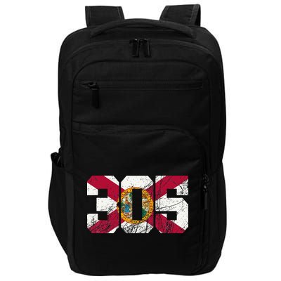 305 Area Code Flag Of Florida Miamidade County Impact Tech Backpack