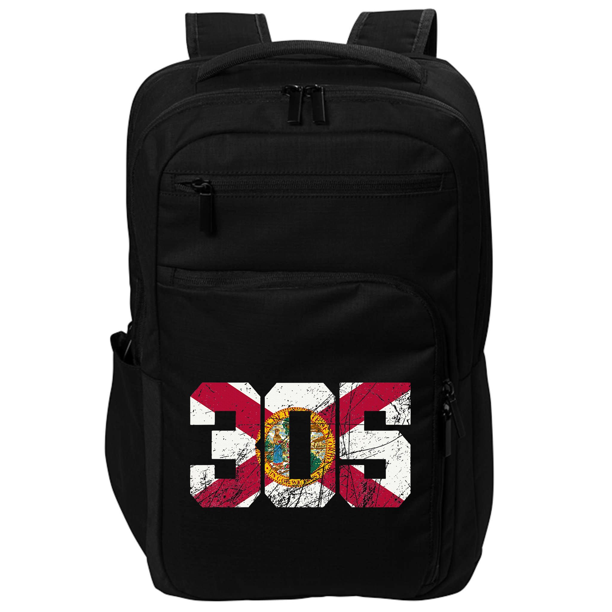 305 Area Code Flag Of Florida Miamidade County Impact Tech Backpack