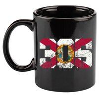 305 Area Code Flag Of Florida Miamidade County 11oz C Handle Ceramic Mug