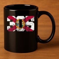 305 Area Code Flag Of Florida Miamidade County 11oz C Handle Ceramic Mug