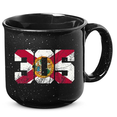 305 Area Code Flag Of Florida Miamidade County 15oz Campfire Ceramic Mug