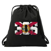305 Area Code Flag Of Florida Miamidade County Drawstring Bag