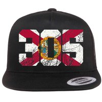 305 Area Code Flag Of Florida Miamidade County Flat Bill Trucker Hat