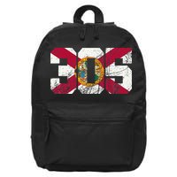 305 Area Code Flag Of Florida Miamidade County 16 in Basic Backpack