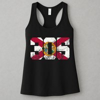 305 Area Code Flag Of Florida Miamidade County Womens Tank Top