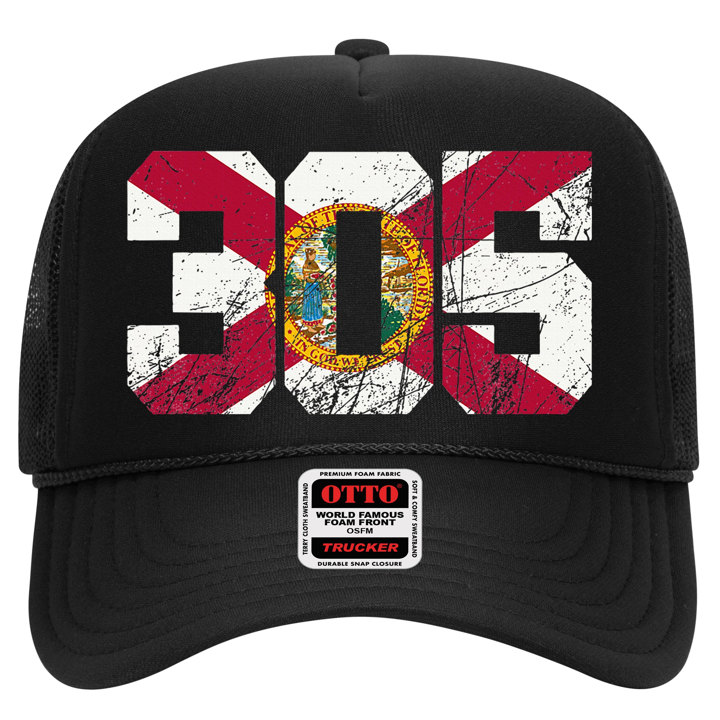 305 Area Code Flag Of Florida Miamidade County Hat