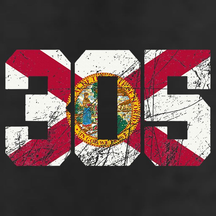 305 Area Code Flag Of Florida Miamidade County Hat